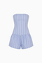 Striped Strapless Corset and Shorts Set
