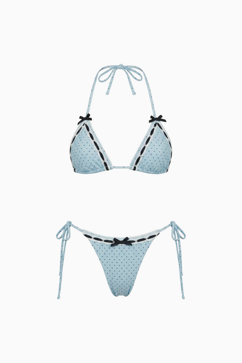 Dotted Top & Tie-Side Bottoms Bikini