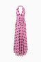 Pink Polka Dot Halter Maxi Dress