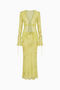 Sheer Abstract Print Tie-Front Maxi Set