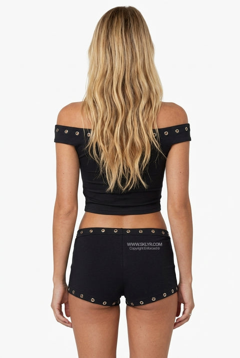 Heather Off-the-Shoulder Grommet Set