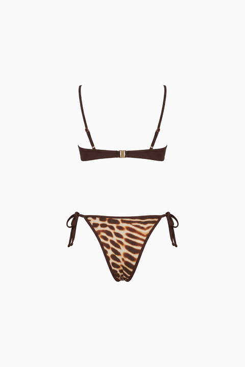 Sheer Animal Print 3-Piece Beach Bikini