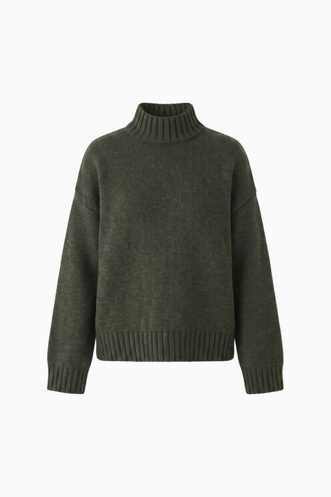 Ribbed Mock Neck Knit Sweater