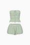 Gingham Lace-Trim Bandeau Set