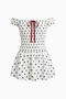 Off-the-Shoulder Polka Dot Mini Dress