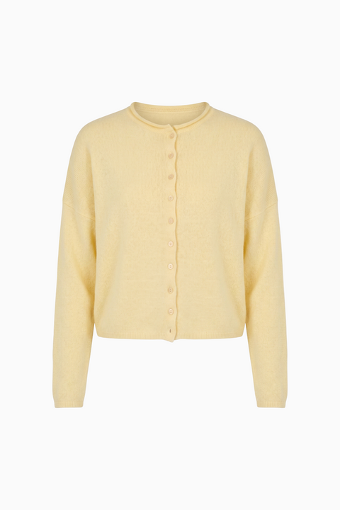 Soft Pink Button-Up Knit Cardigan