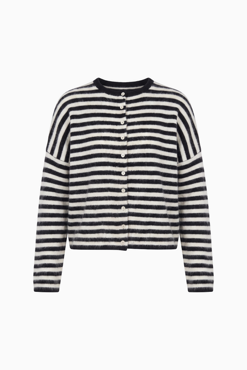 The Classic Striped Cashmere-Blend Cardigan