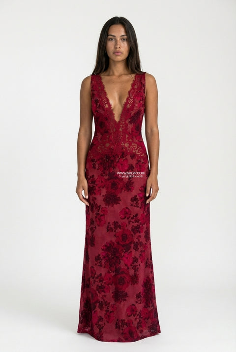 Soft Floral Satin Maxi