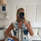 Angeline Blue Waistcoat | | S | Agnese Studios