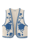 Angeline Blue Waistcoat | | S | Agnese Studios