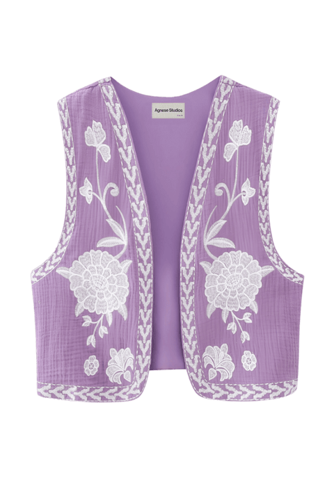 Angeline Purple Waistcoat | | S | Agnese Studios
