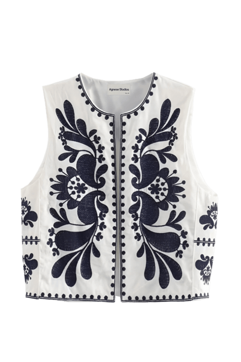 Arinne Blue Waistcoat | | S | Agnese Studios