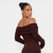Chocolate Bardot Dress | | S | Agnese Studios