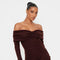 Chocolate Bardot Dress | | S | Agnese Studios