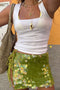 Lime Sheer Sequin Side-Tie Mini Skirt