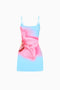 Blue Abstract Flowing Mini Dress