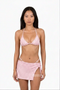 Light Pink Polka Dot 3-Piece Bikini Set with Skirt