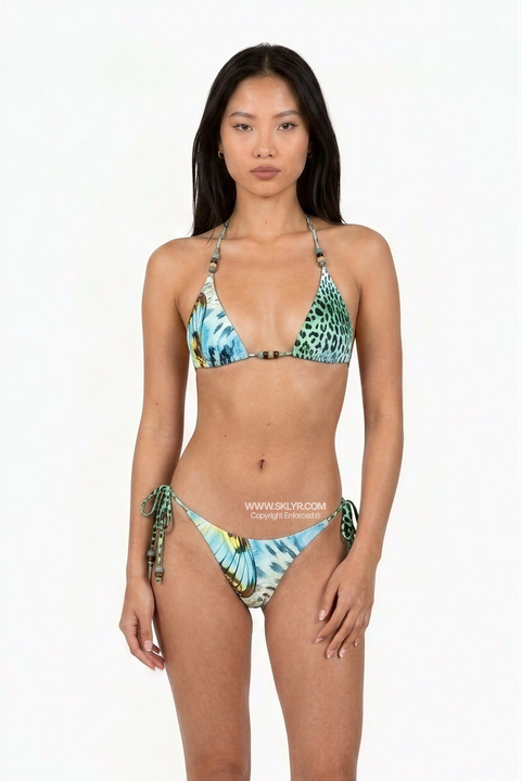 Exotic Island Beaded Triangle Bikini