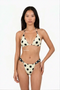 Vintage-Vibe Halter Cream Bikini