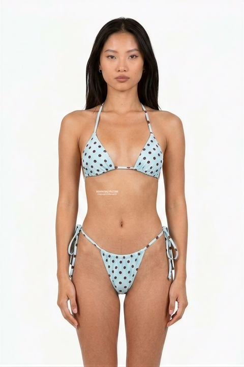 Cocoa & Blue Polka Bikini