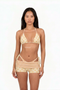 Yellow Mixed-Print Shortie Bikini