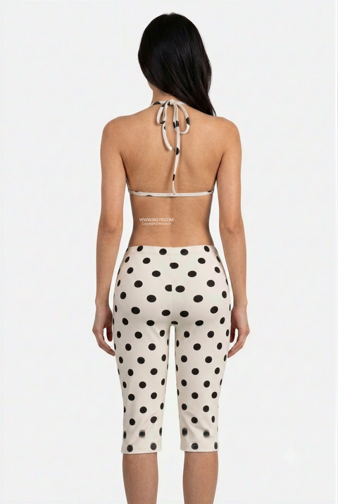 Retro Polka Dot Crop Top and Capri Set