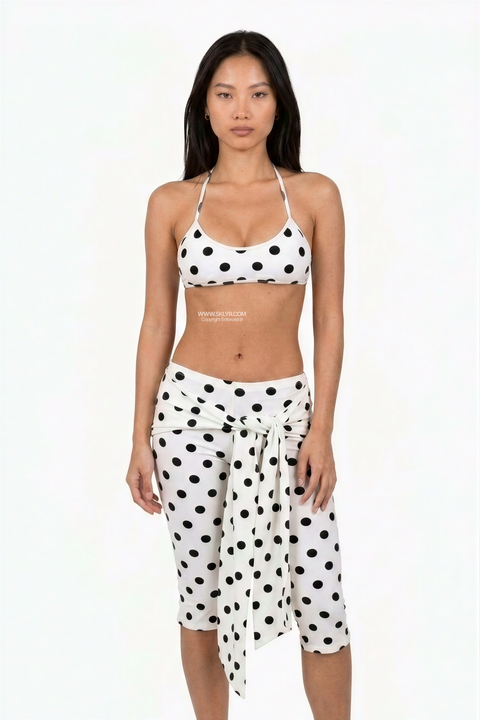 Retro Polka Dot Crop Top and Capri Set