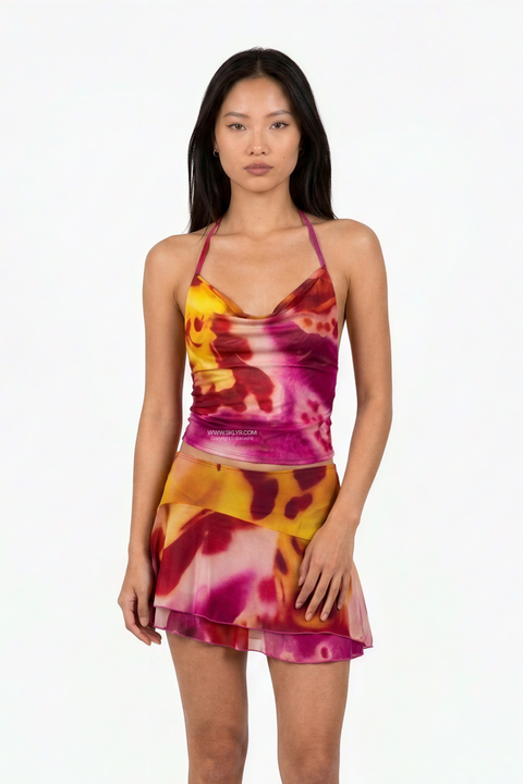 Sunset Tie-Dye Mesh 2-Piece Set
