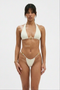 Gold-Link Cream Triangle Bikini