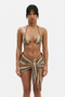 3-Piece Boho Zigzag Bikini & Sarong Set