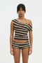 Striped Textured Knit 4-Piece Bikini