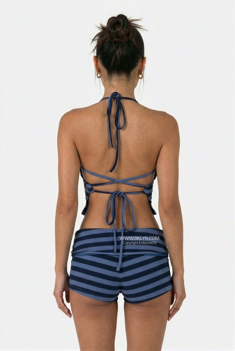 Blue & White Stripe Two-Piece Set