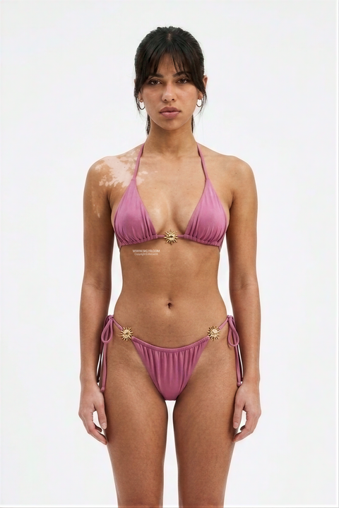 Pink Shimmer Sun Charm 3-Piece Bikini