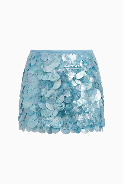 Mermaid Scale Shimmer Mini Skirt