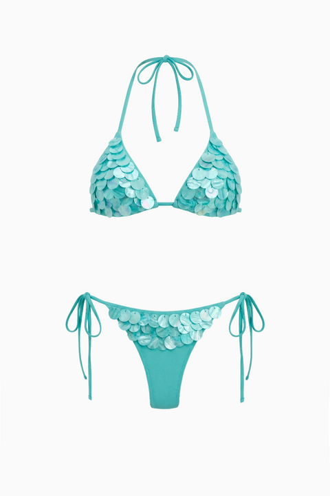 Mermaid Scale Triangle 3-File Bikini