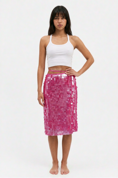 Paillette Sequin Wrap Skirt
