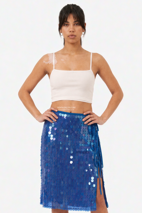 Paillette Sequin Wrap Skirt