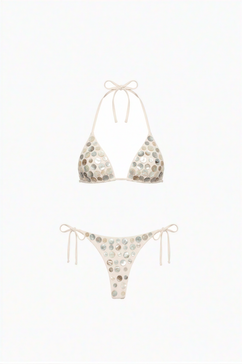 Mother-of-Pearl Disc String Bikini