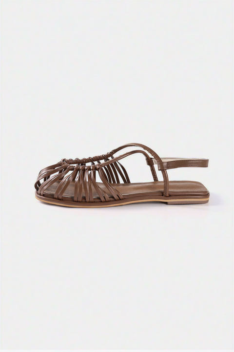 Brown Woven Fisherman Sandals