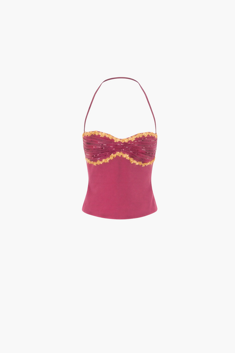 Burgundy Halter Maxi Set