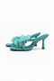 Vibrant Turquoise Paillette Stiletto Sandals