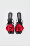 Black Croc Red Orchid Strappy Heeled Sandals
