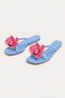 Floral Appliqué Thong Sandals