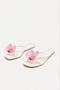 Floral Appliqué Thong Sandals