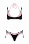 Two-Tone Halter Bikini Set