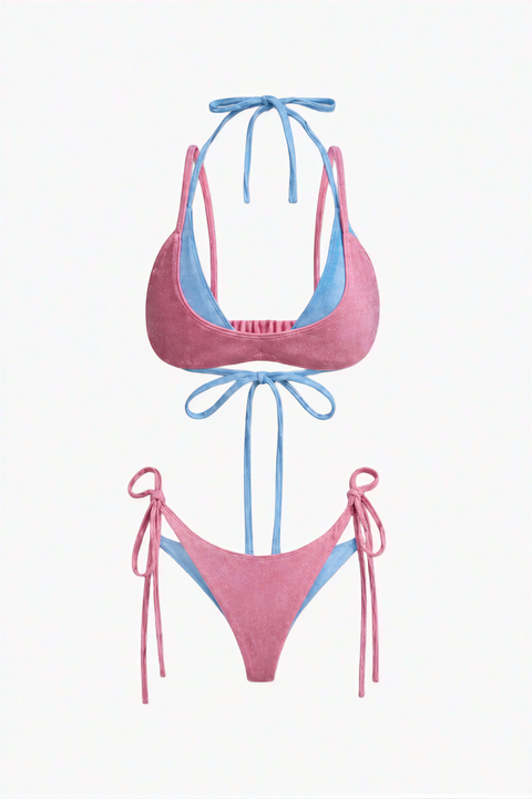 Brillis Pink & Blue Shimmer Bikini Set