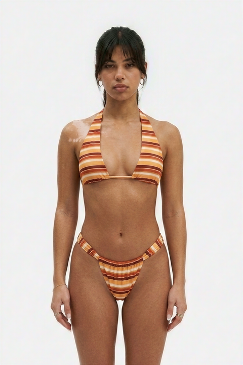 Retro Sunset Striped Boyshort Bikini