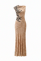 Sleeveless Tiger Print Ruched Maxi Dress