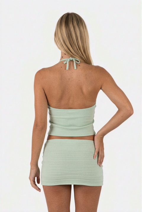 Sage Green Halter & Shorts Set