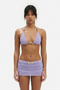 Textured Halter Bikini and Mini Skirt Set